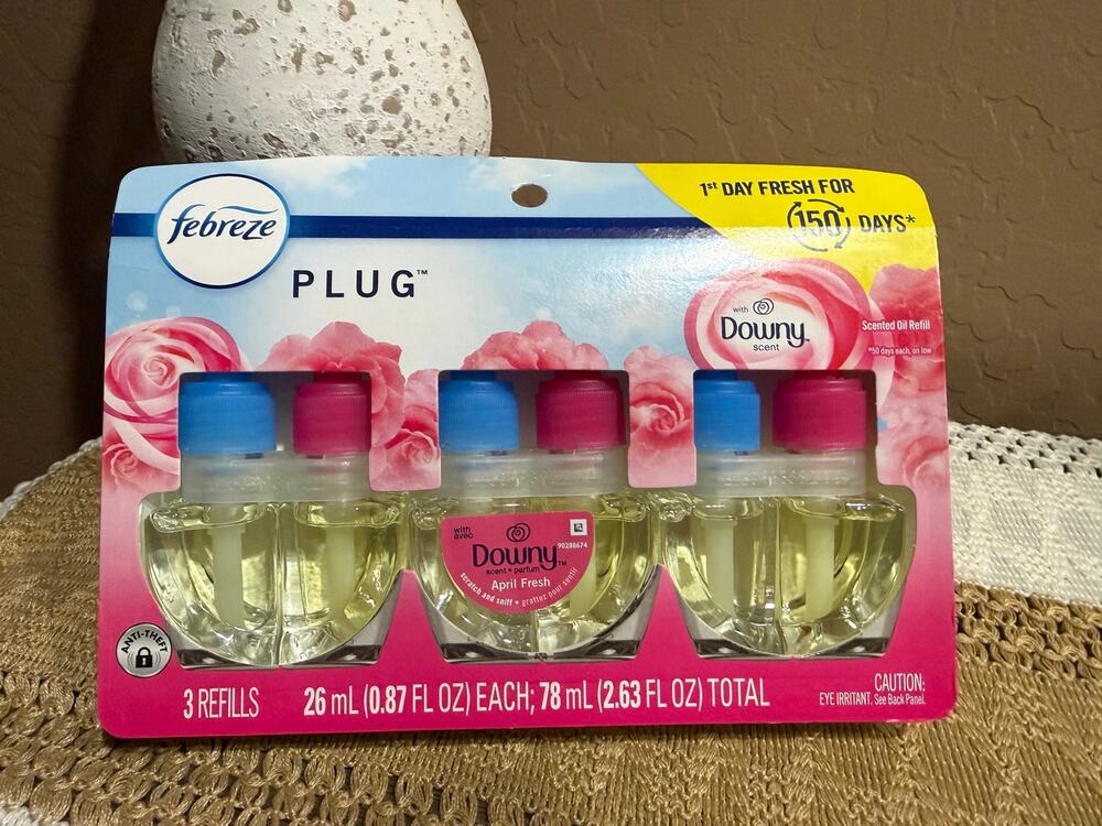 Febreze Plug in refills Downy April Fresh Fragrance 3 pack